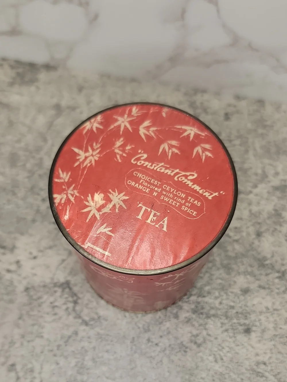 Super Rare Vintage Constant Comment Red Tea Container with Pagoda Art